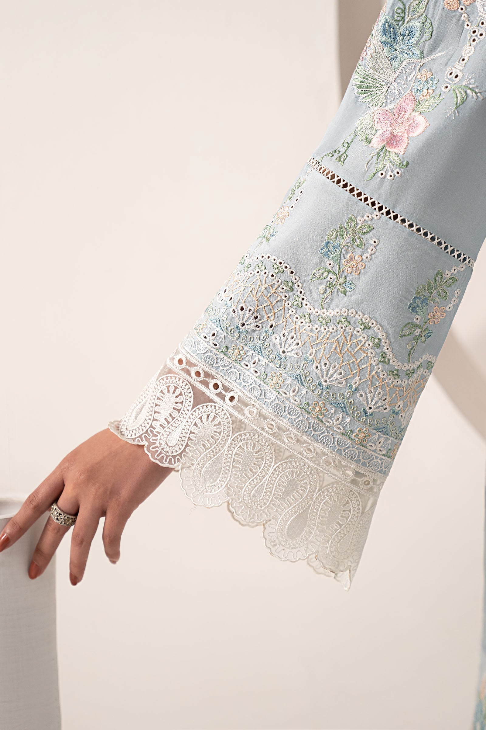 Maria B | Eid Collection 26 | 3 Piece Embroidered Paper Silk Suit - House Of Hania