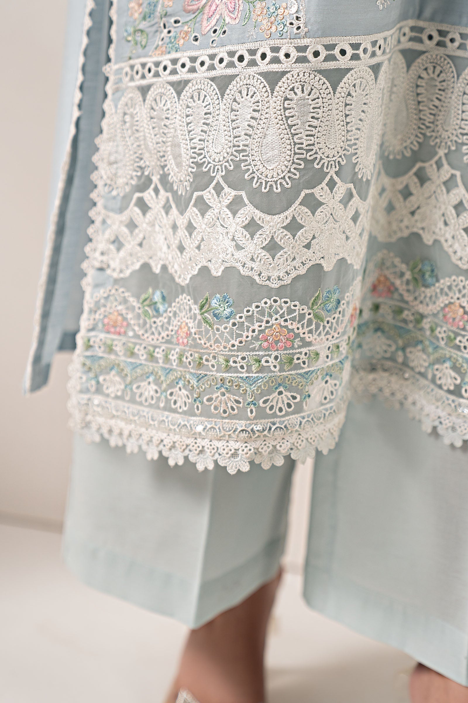Maria B | Eid Collection 26 | 3 Piece Embroidered Paper Silk Suit - House Of Hania