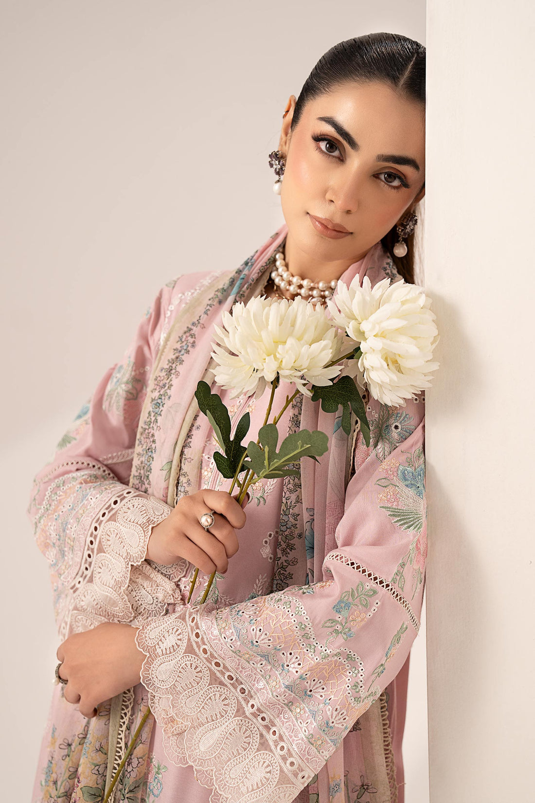 Maria B | Eid Collection 26 | 3 Piece Embroidered Paper Silk Suit - House Of Hania