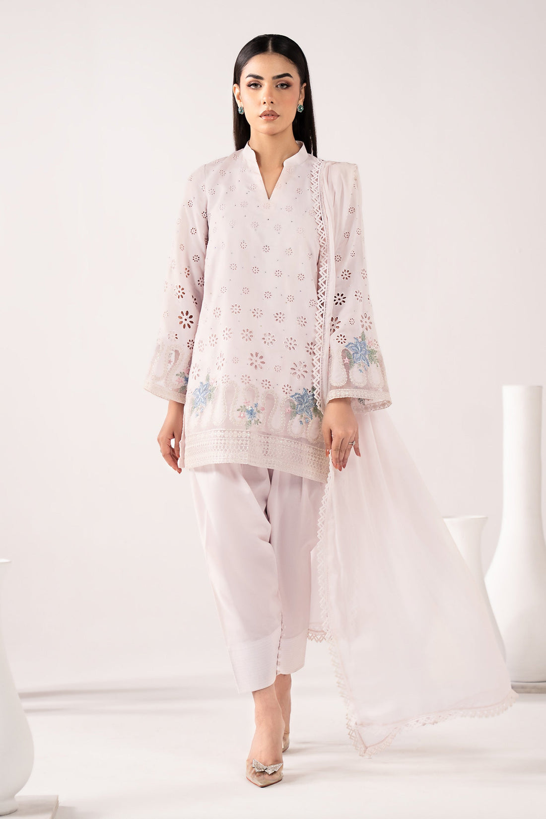 Maria B | Eid Collection 26 | 3 Piece Embroidered Pk Raw Silk Suit - House Of Hania