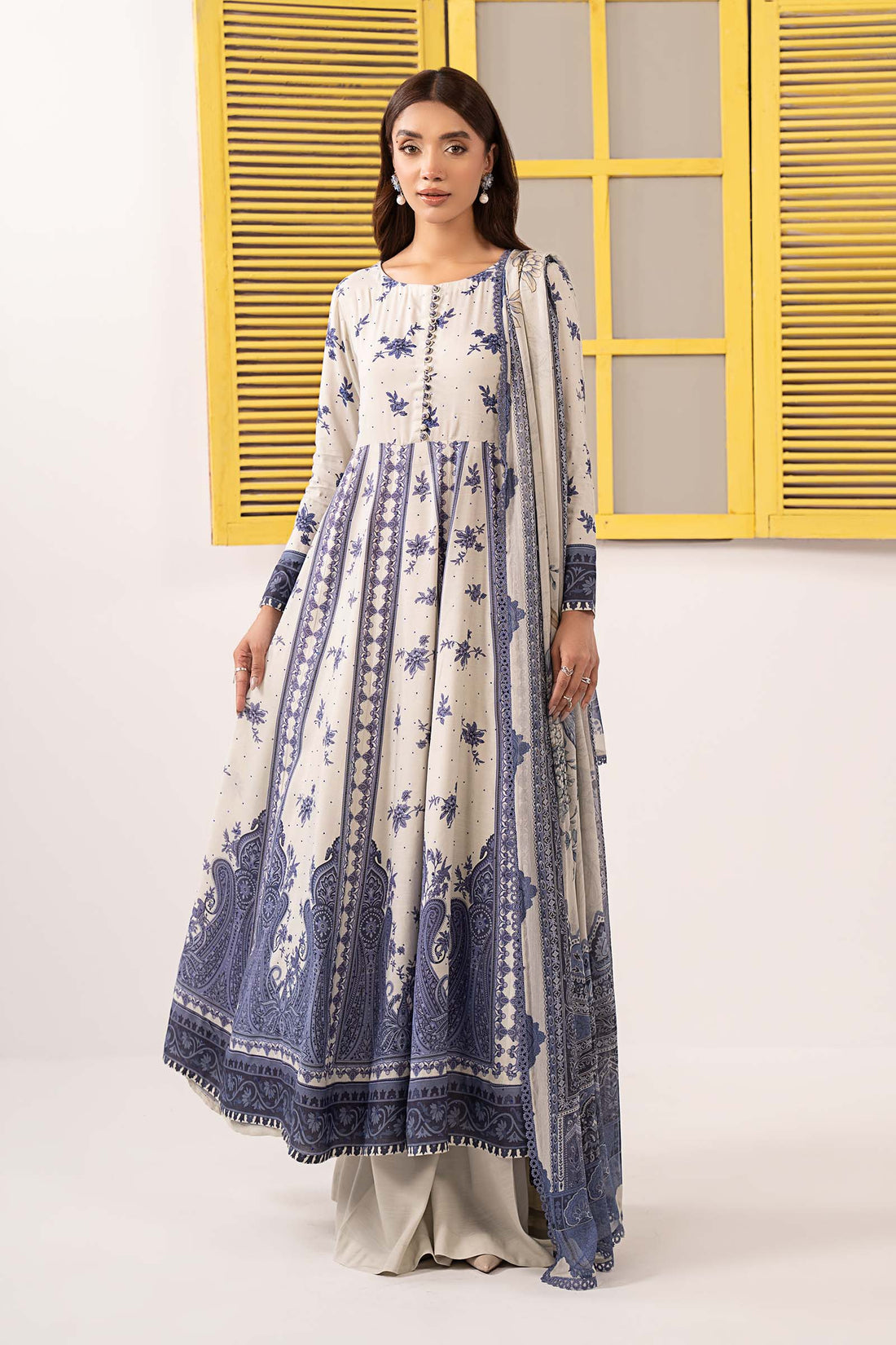 Maria B | Eid Collection 26 | 3 Piece Embroidered Pk Raw Silk Suit - House Of Hania