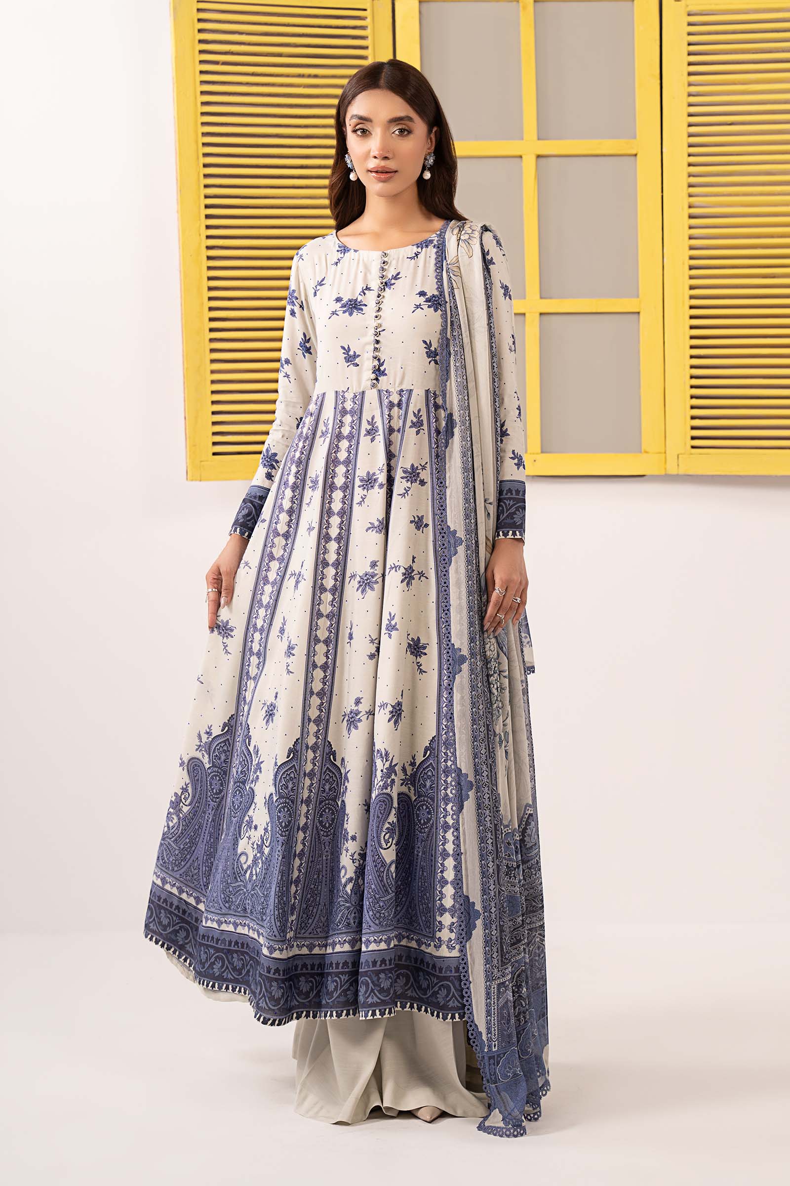 Maria B | Eid Collection 26 | 3 Piece Embroidered Pk Raw Silk Suit - House Of Hania