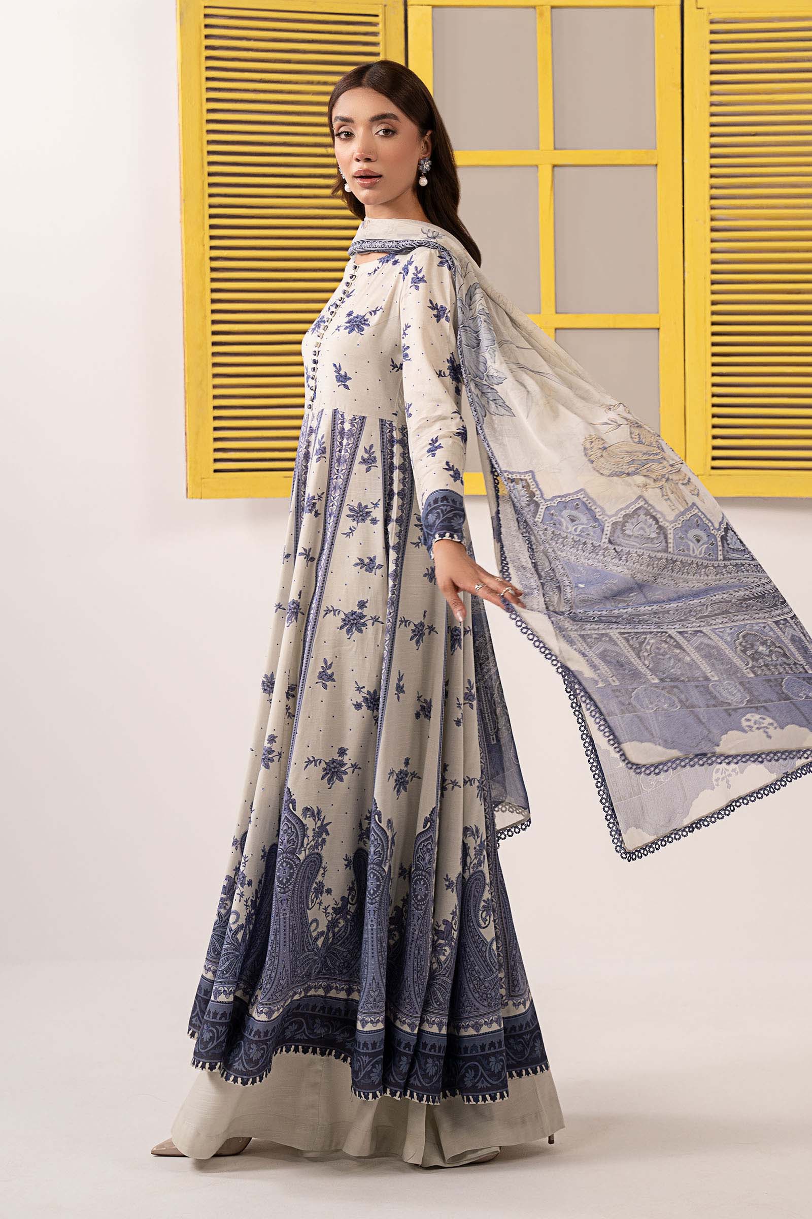Maria B | Eid Collection 26 | 3 Piece Embroidered Pk Raw Silk Suit - House Of Hania