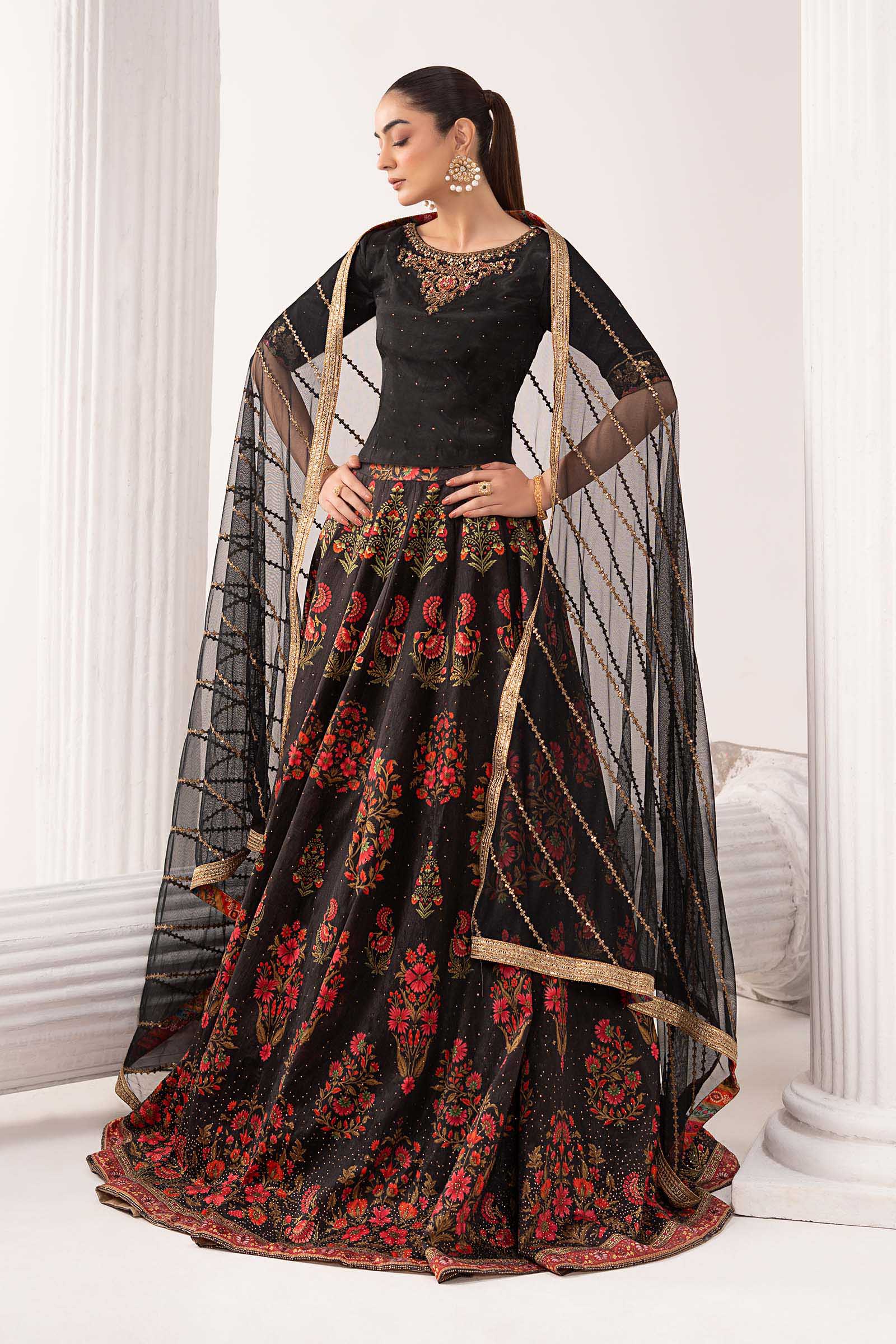 Maria B | Eid Collection 26 | 3 Piece Embroidered Raw Silk Suit - House Of Hania