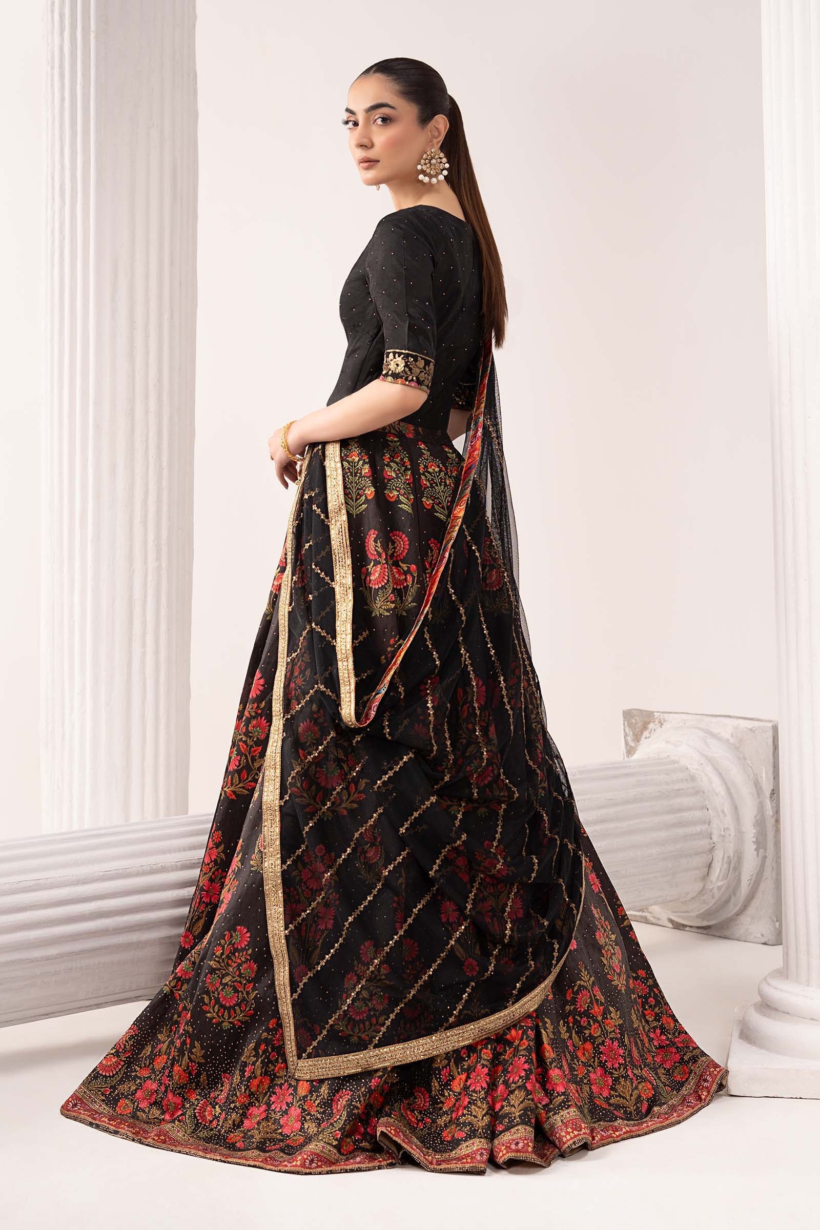 Maria B | Eid Collection 26 | 3 Piece Embroidered Raw Silk Suit - House Of Hania