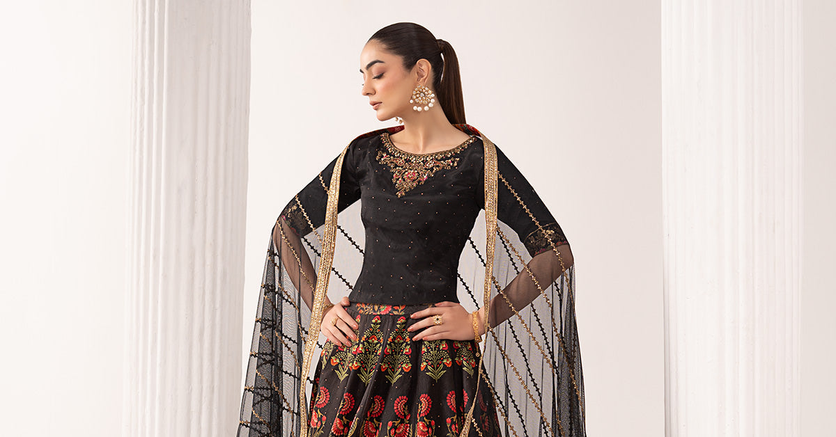 Maria B | Eid Collection 26 | 3 Piece Embroidered Raw Silk Suit - House Of Hania