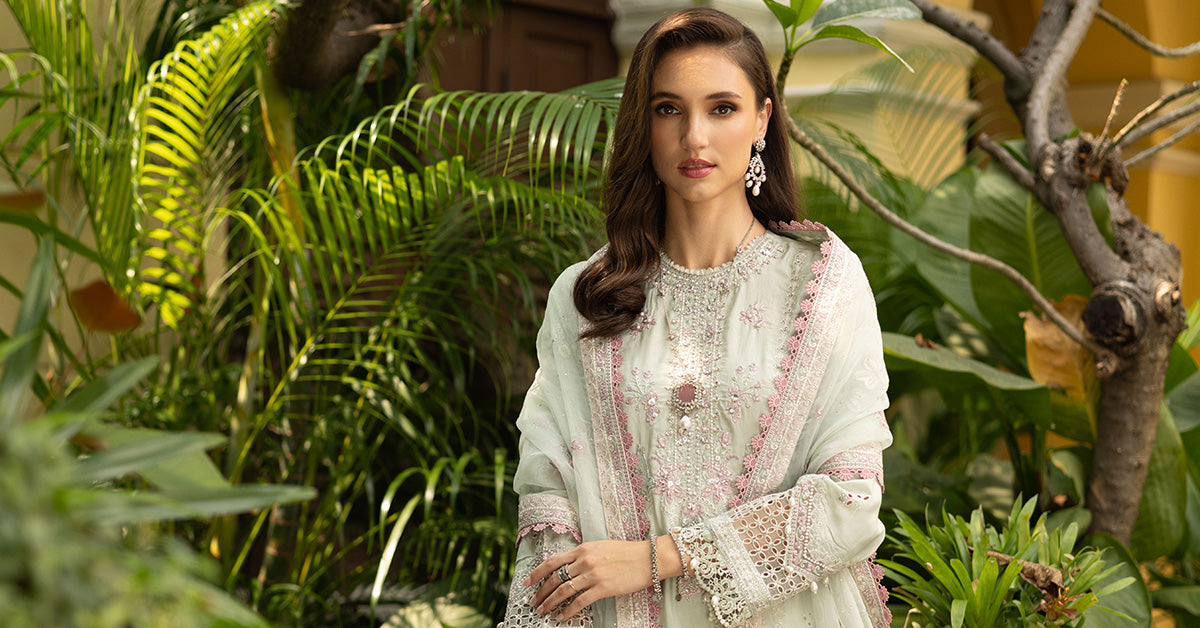 Maria B | Eid Collection 26 | 3 Piece Embroidered Raw Silk Suit - House Of Hania