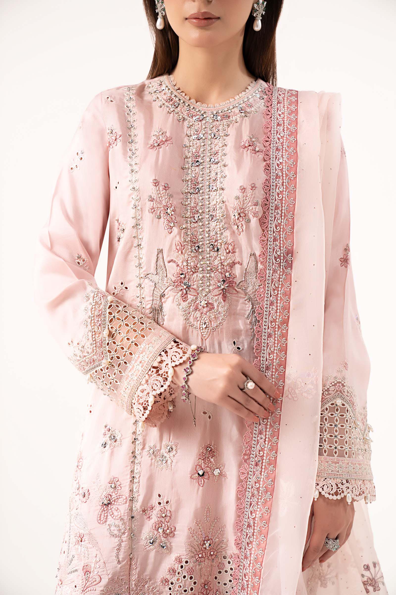 Maria B | Eid Collection 26 | 3 Piece Embroidered Raw Silk Suit - House Of Hania
