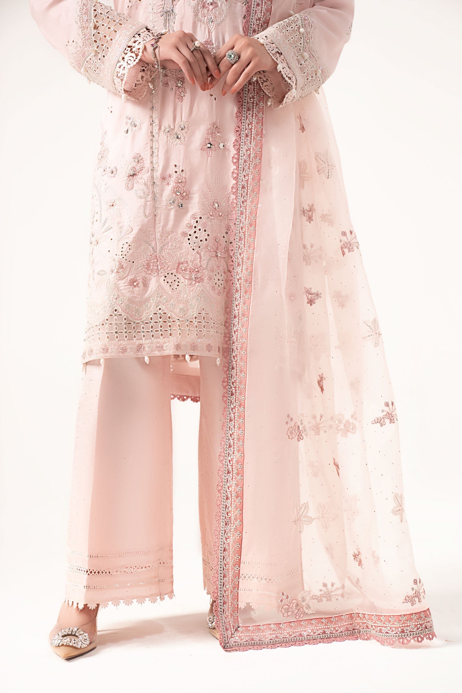 Maria B | Eid Collection 26 | 3 Piece Embroidered Raw Silk Suit - House Of Hania