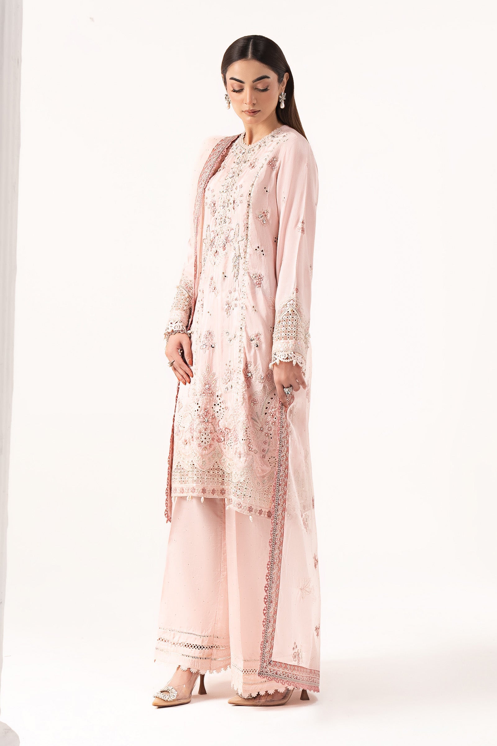 Maria B | Eid Collection 26 | 3 Piece Embroidered Raw Silk Suit - House Of Hania