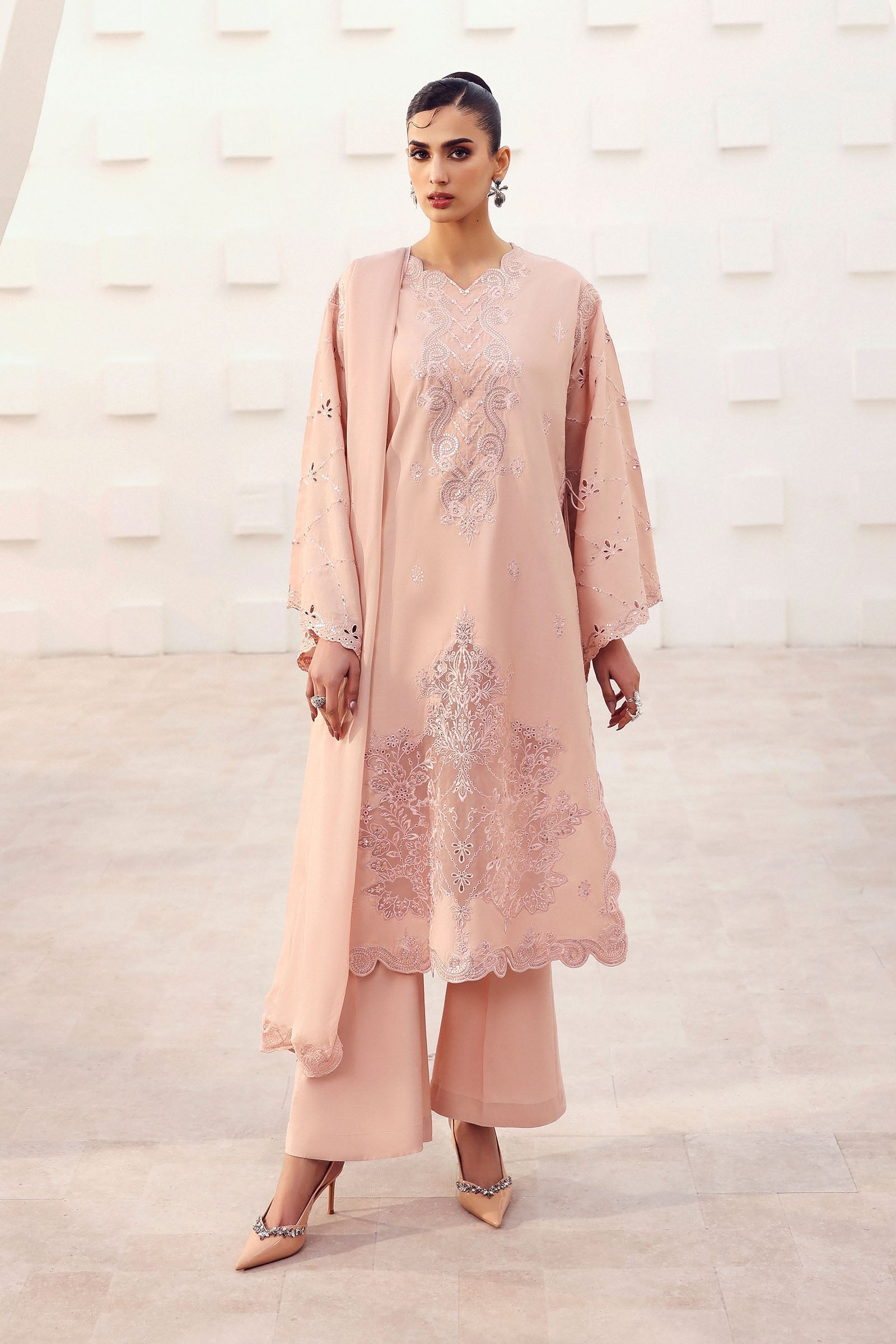 Maria B | Eid Collection 26 | 3 Piece Embroidered Raw Silk Suit - House Of Hania
