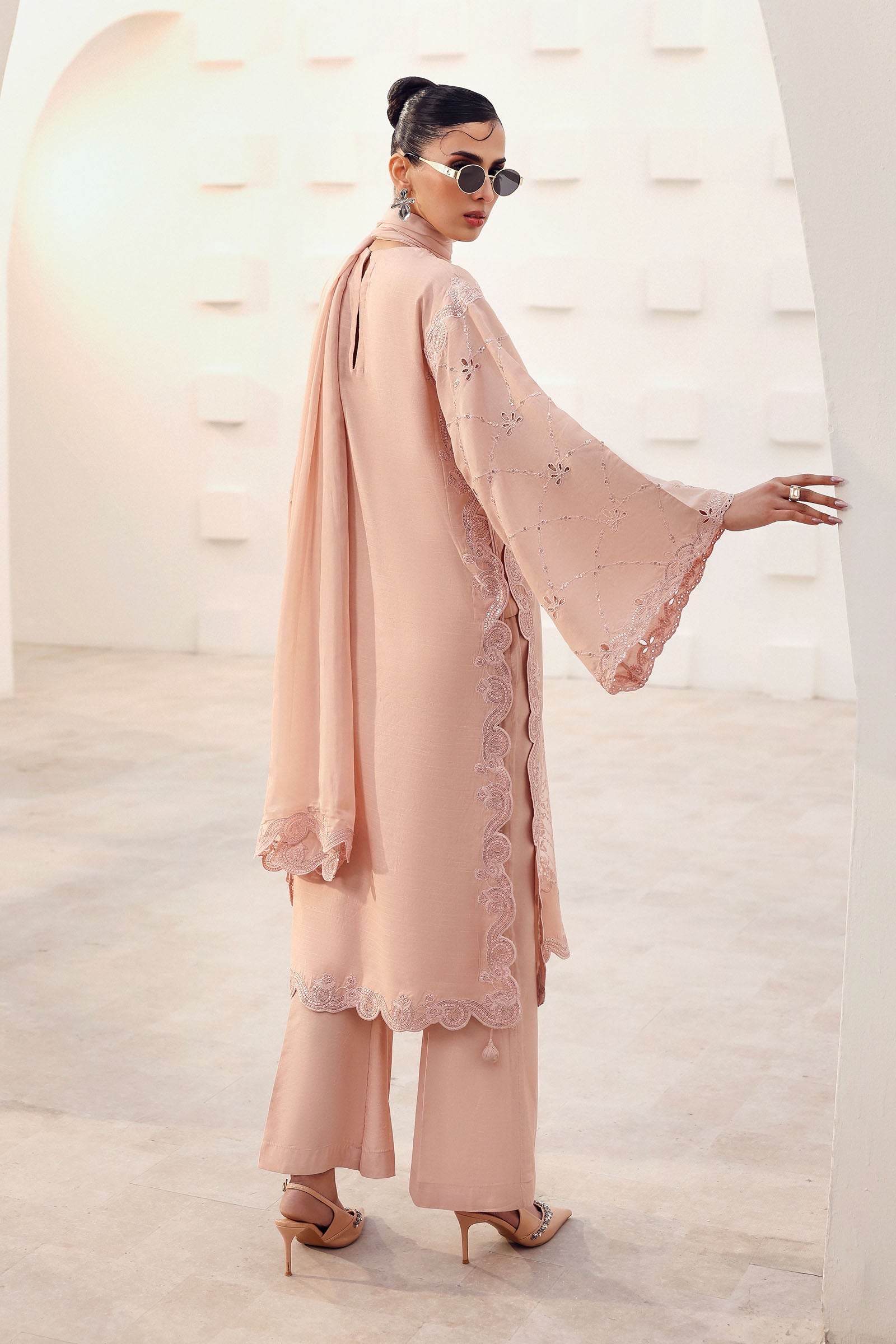 Maria B | Eid Collection 26 | 3 Piece Embroidered Raw Silk Suit - House Of Hania