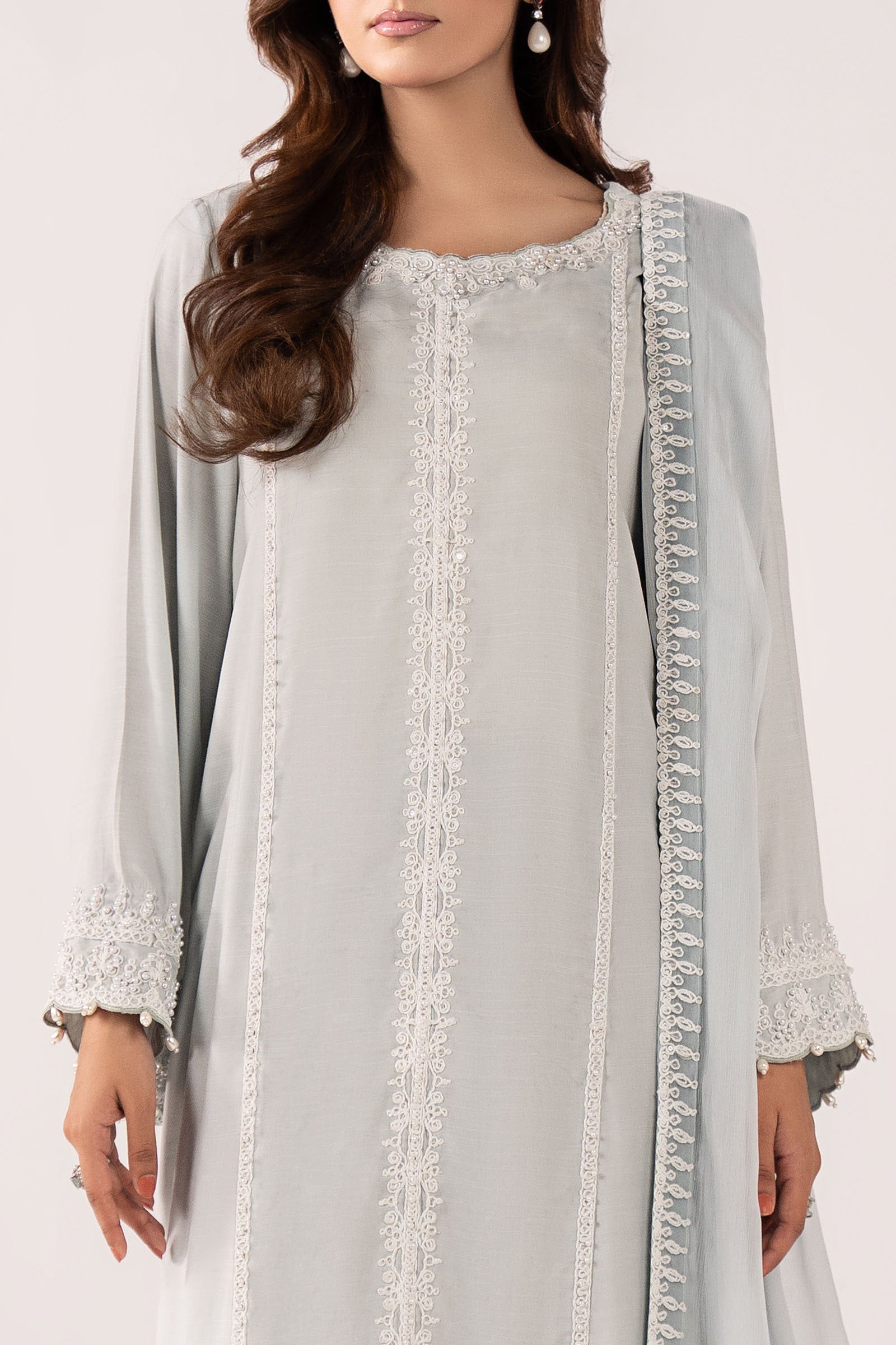 Maria B | Eid Collection 26 | 3 Piece Embroidered Raw Silk Suit - House Of Hania