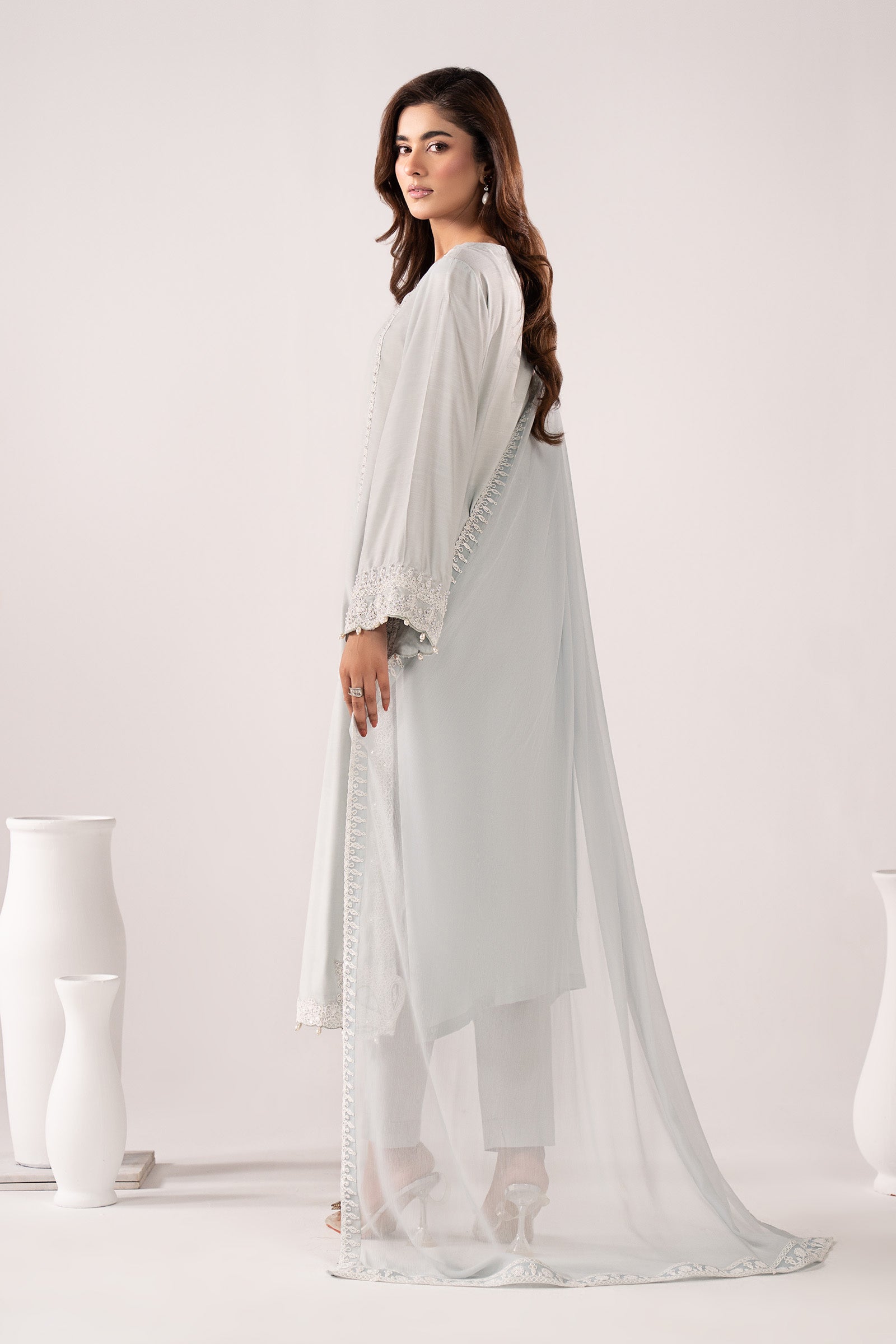 Maria B | Eid Collection 26 | 3 Piece Embroidered Raw Silk Suit - House Of Hania