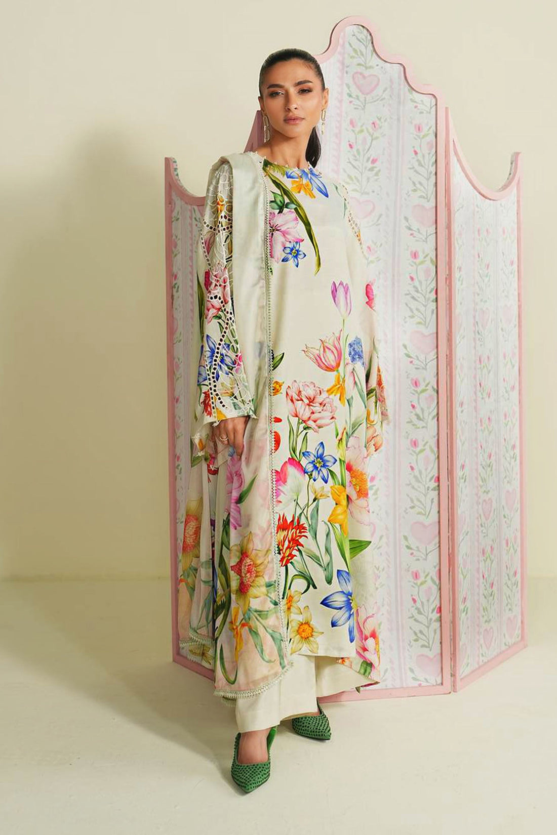 Maria B | Eid Collection 26 | 3 Piece Embroidered Raw Silk Suit - House Of Hania