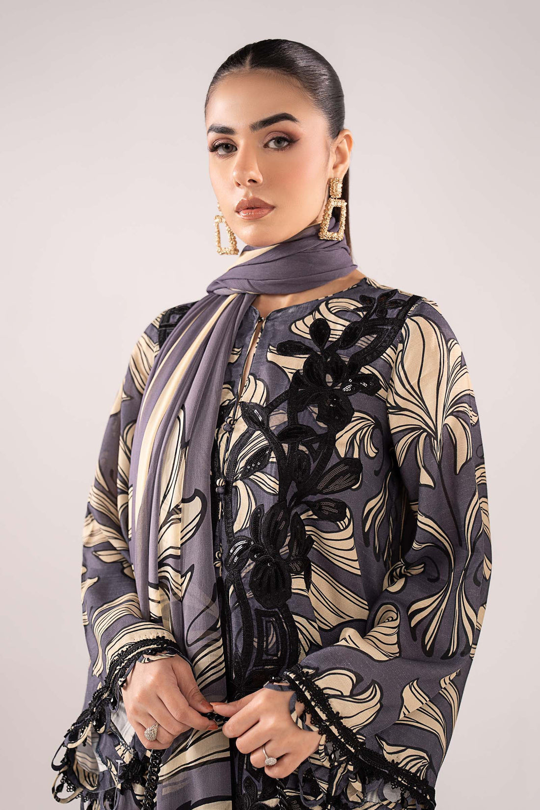 Maria B | Eid Collection 26 | 3 Piece Embroidered Raw Silk Suit - House Of Hania