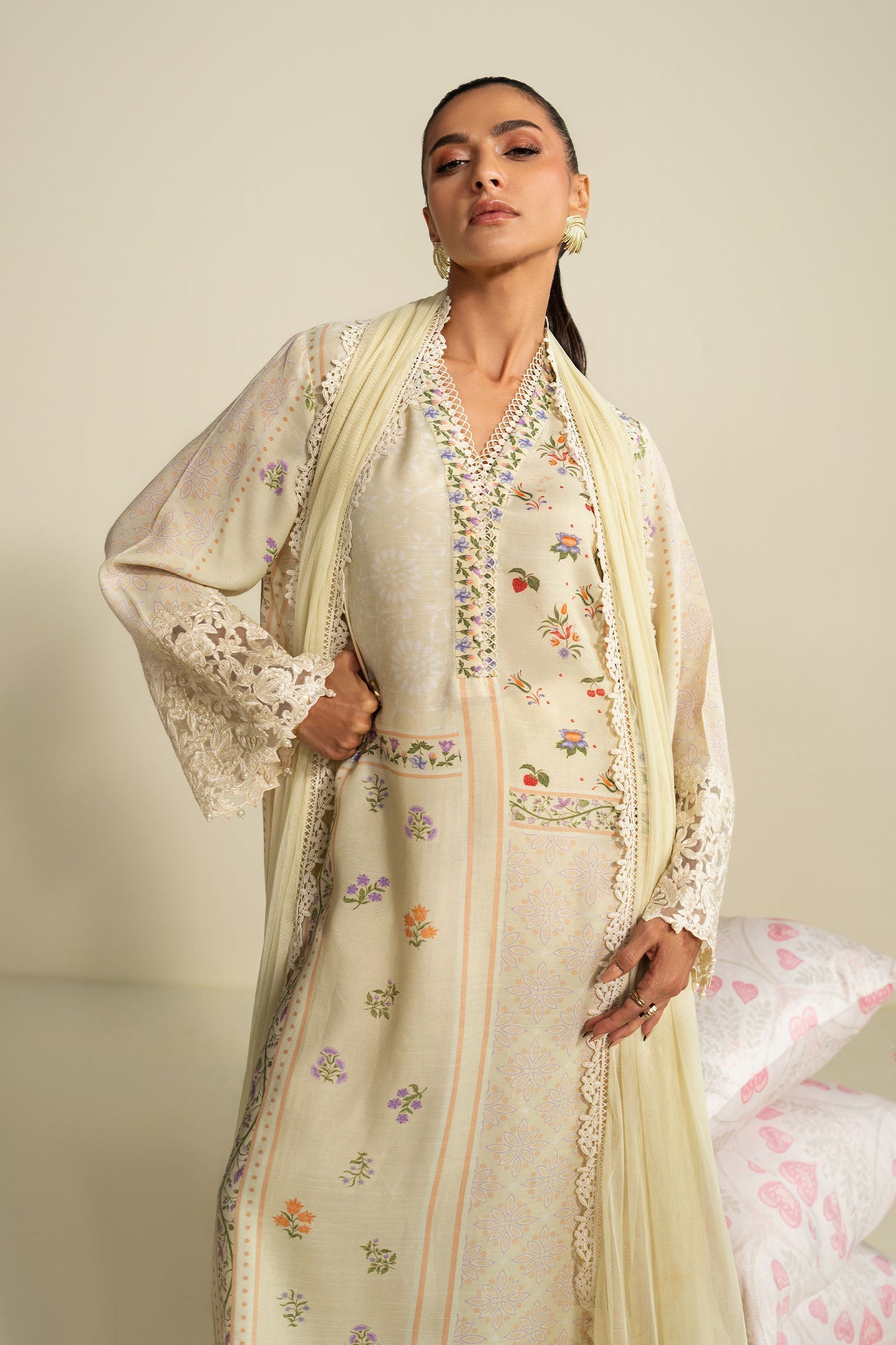 Maria B | Eid Collection 26 | 3 Piece Embroidered Raw Silk Suit - House Of Hania