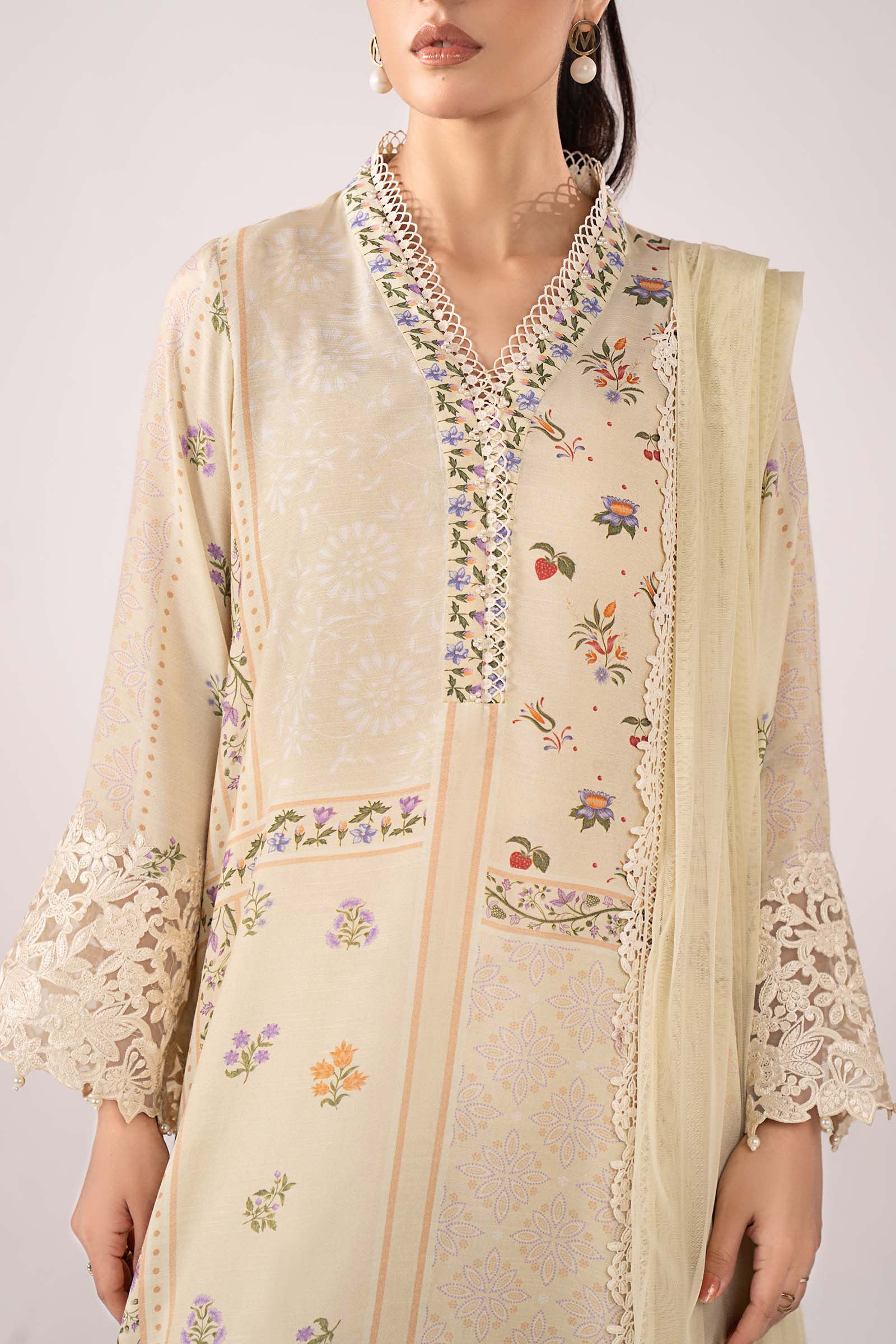 Maria B | Eid Collection 26 | 3 Piece Embroidered Raw Silk Suit - House Of Hania