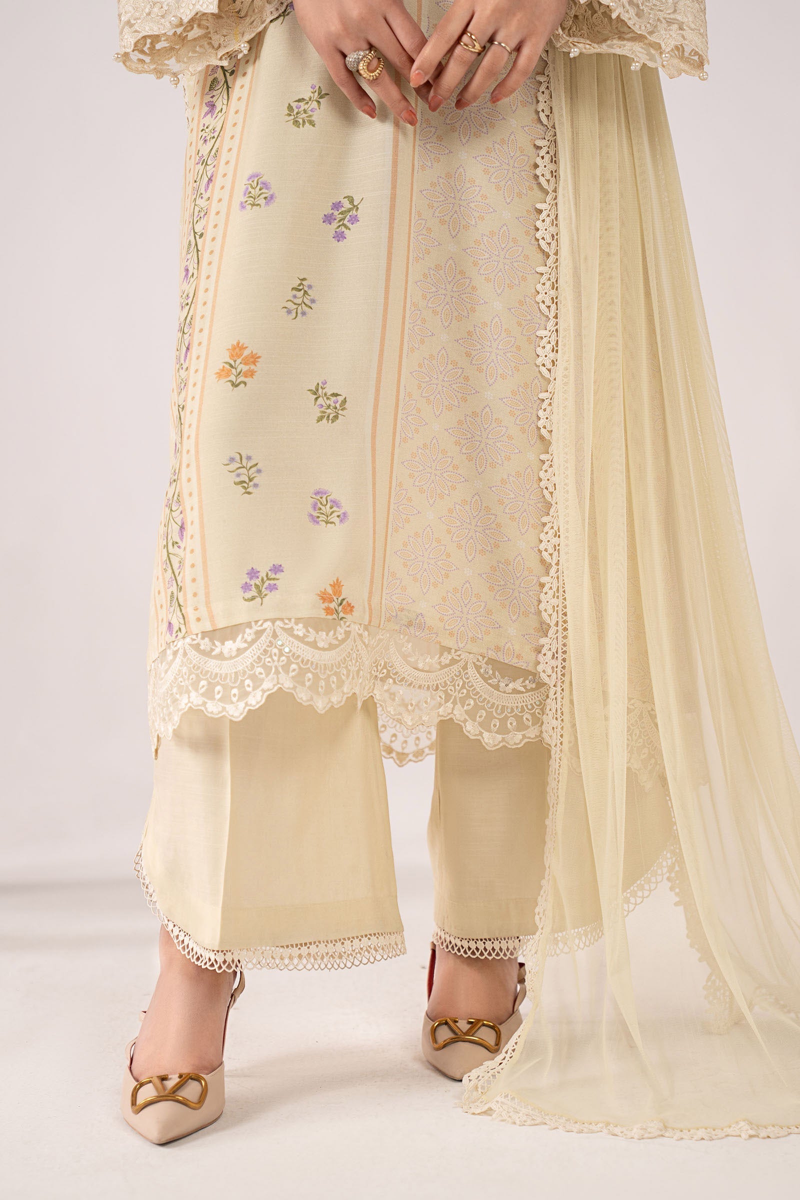 Maria B | Eid Collection 26 | 3 Piece Embroidered Raw Silk Suit - House Of Hania