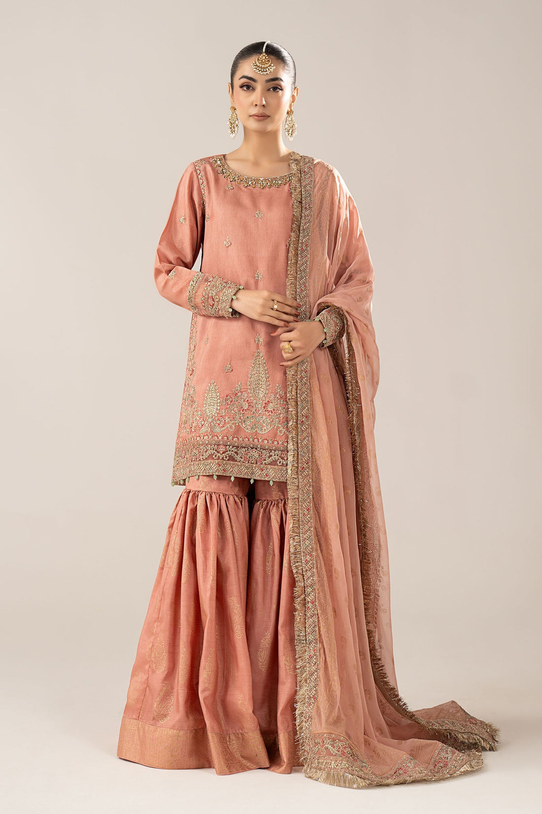 Maria B | Eid Collection 26 | 3 Piece Embroidered Raw Silk Suit - House Of Hania
