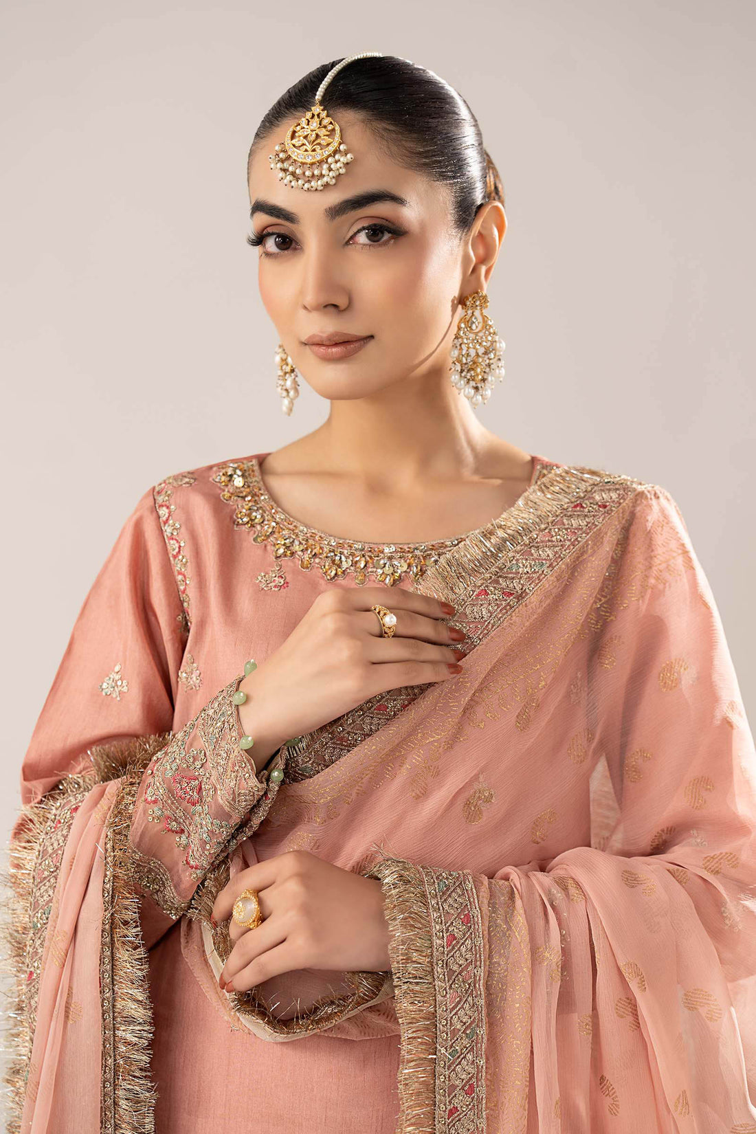 Maria B | Eid Collection 26 | 3 Piece Embroidered Raw Silk Suit - House Of Hania