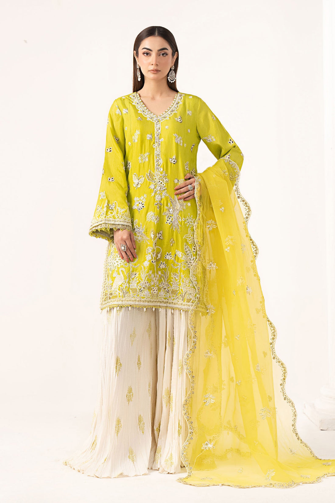 Maria B | Eid Collection 26 | 3 Piece Embroidered Raw Silk Suit - House Of Hania