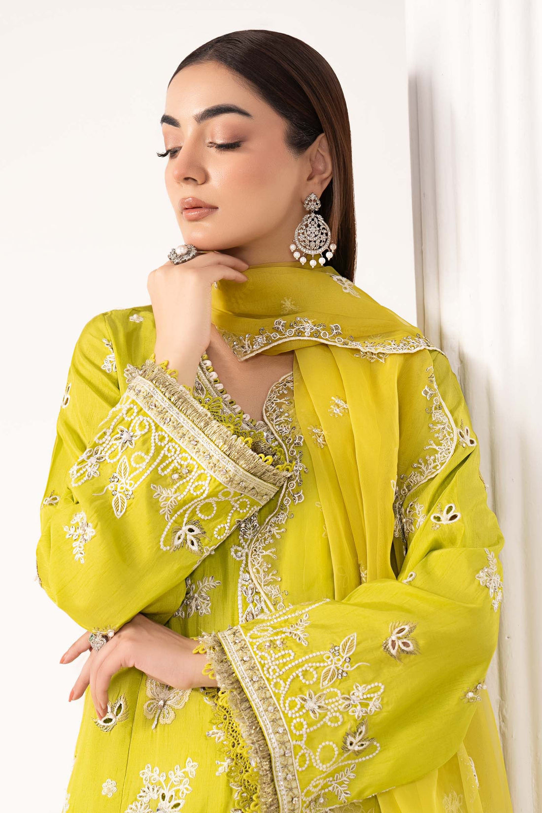 Maria B | Eid Collection 26 | 3 Piece Embroidered Raw Silk Suit - House Of Hania