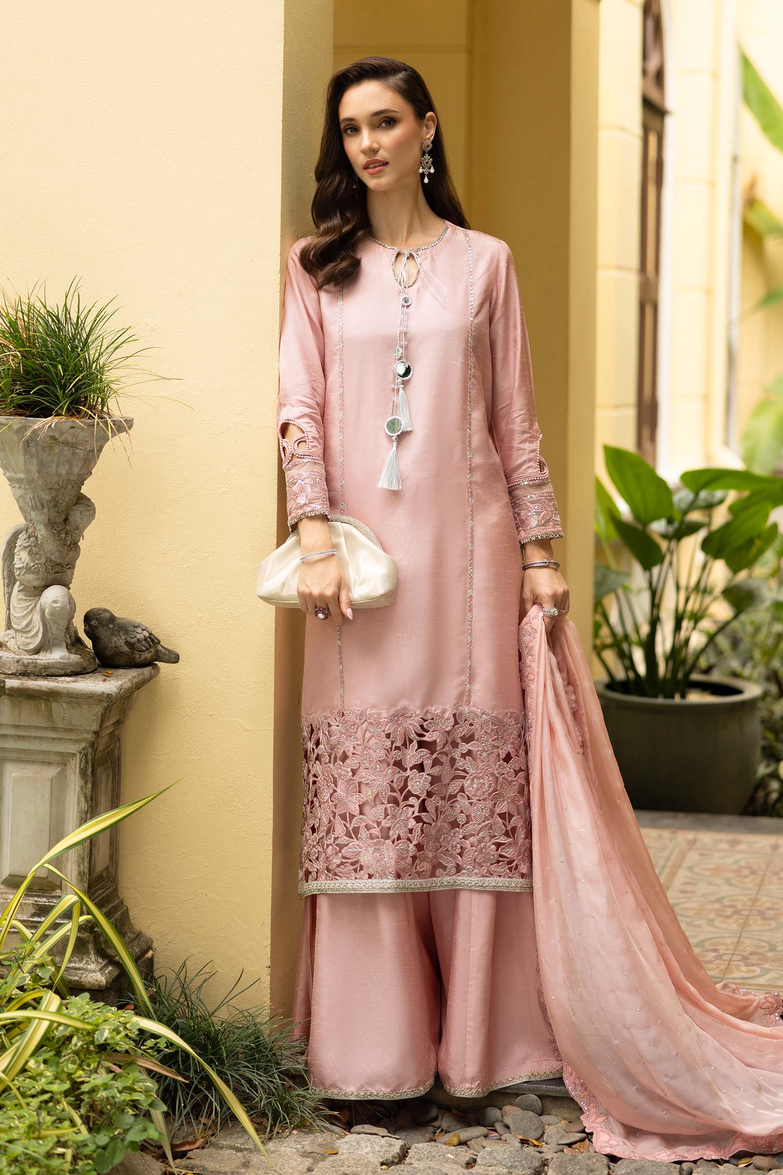 Maria B | Eid Collection 26 | 3 Piece Embroidered Raw Silk Suit - House Of Hania