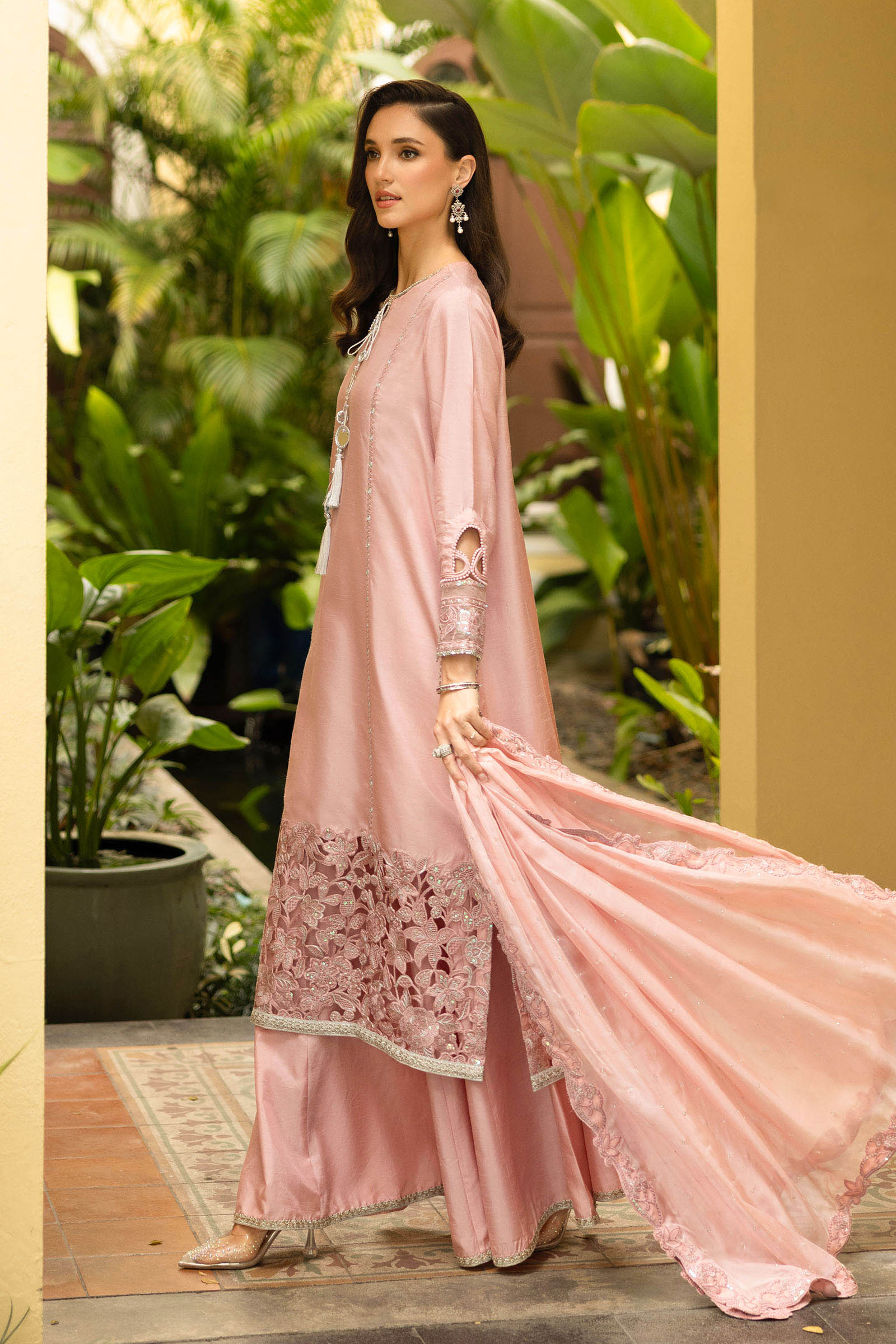 Maria B | Eid Collection 26 | 3 Piece Embroidered Raw Silk Suit - House Of Hania