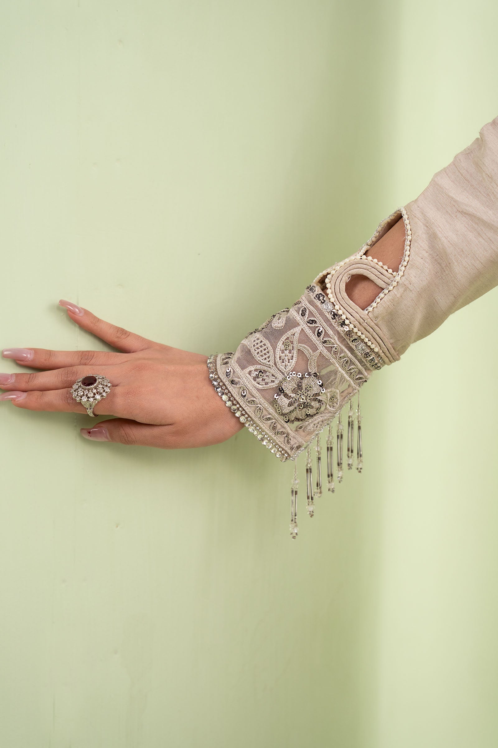 Maria B | Eid Collection 26 | 3 Piece Embroidered Raw Silk Suit - House Of Hania