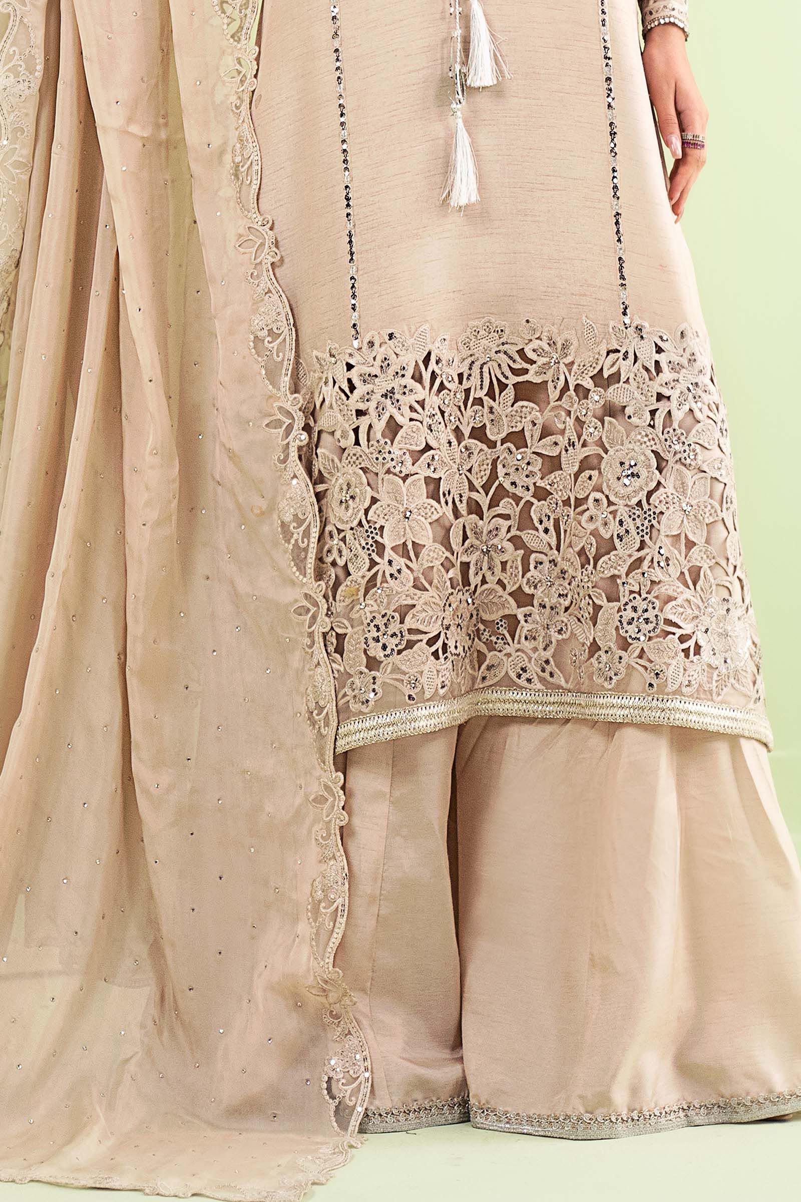 Maria B | Eid Collection 26 | 3 Piece Embroidered Raw Silk Suit - House Of Hania