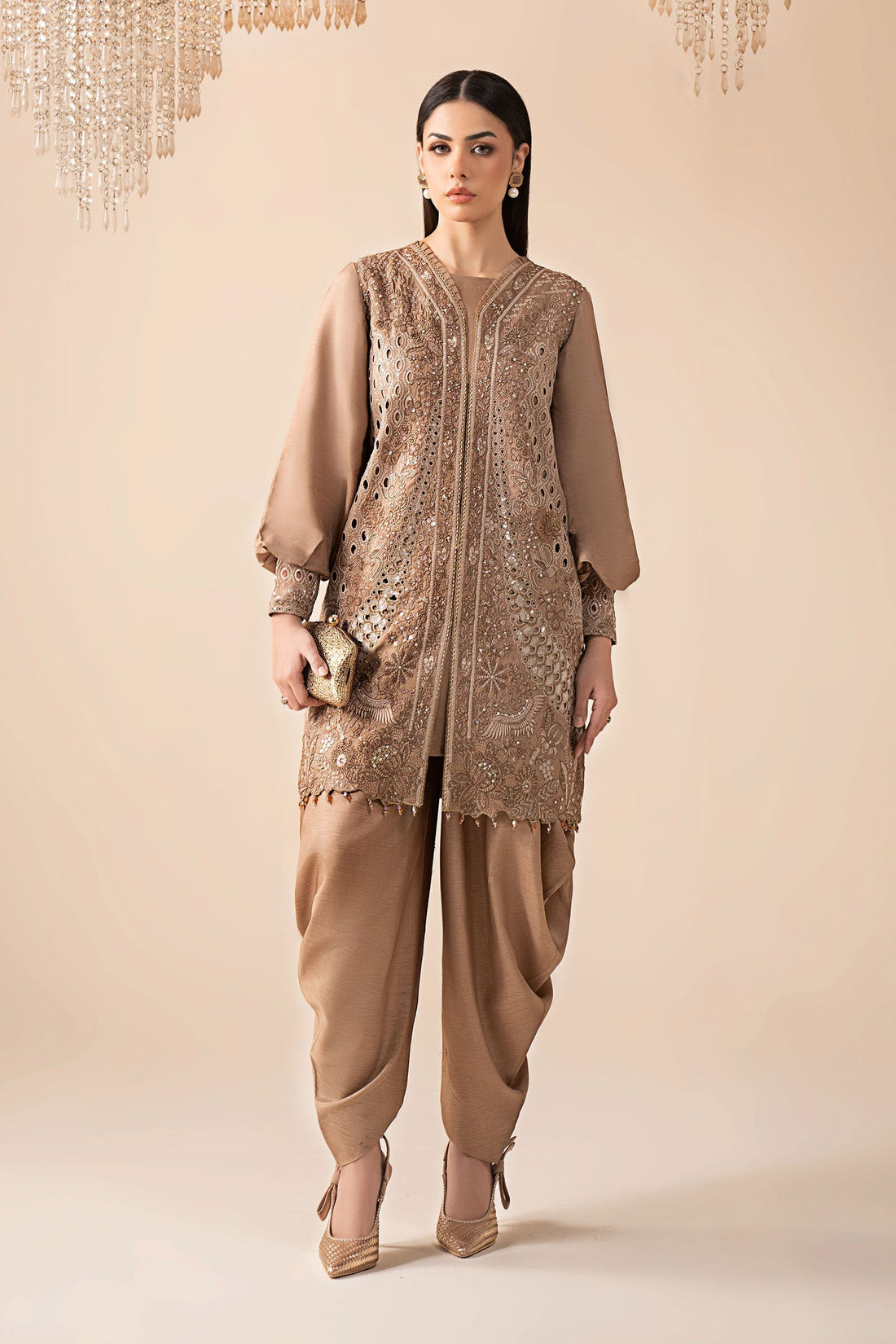 Maria B | Eid Collection 26 | 3 Piece Embroidered Raw Silk Suit - House Of Hania
