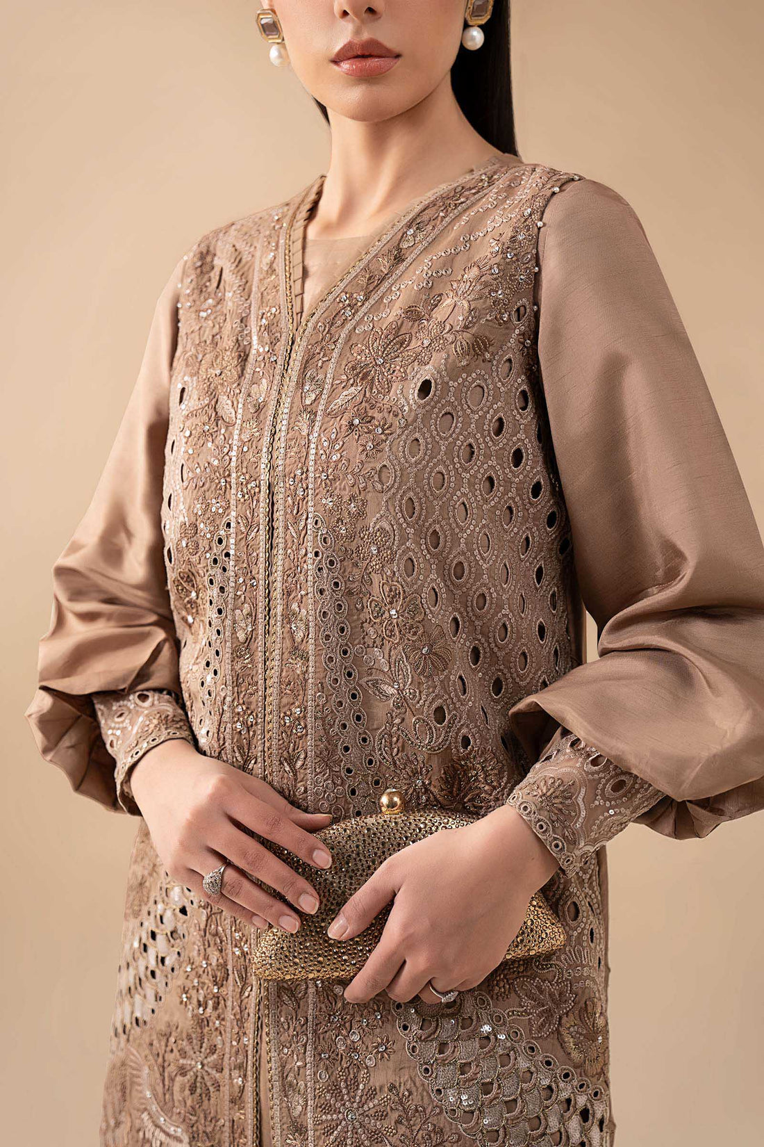 Maria B | Eid Collection 26 | 3 Piece Embroidered Raw Silk Suit - House Of Hania