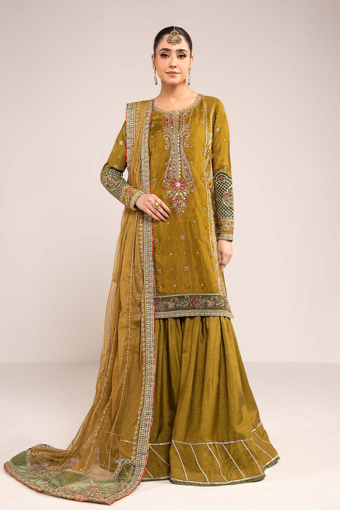 Maria B | Eid Collection 26 | 3 Piece Embroidered Raw Silk Suit - House Of Hania