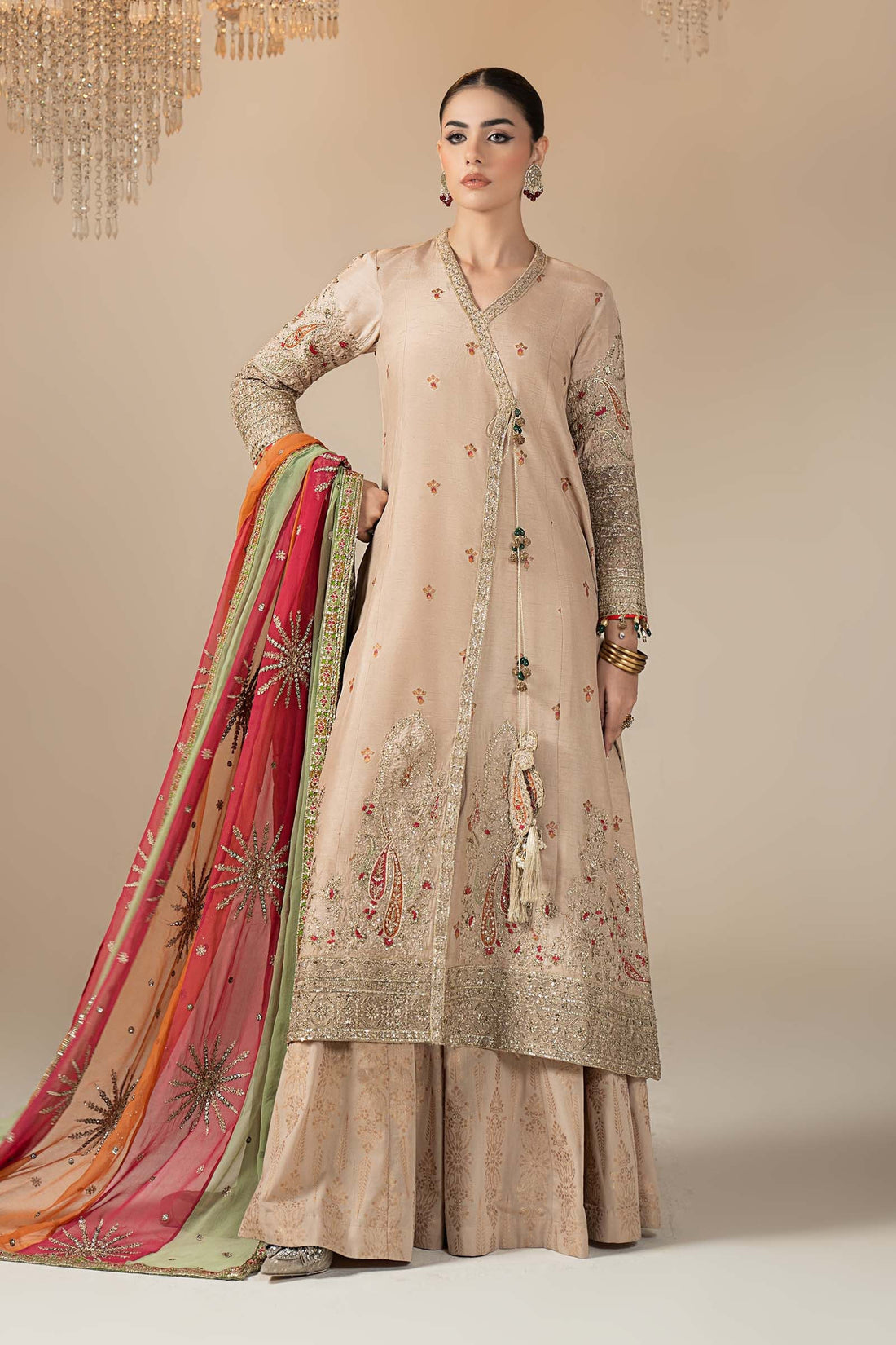 Maria B | Eid Collection 26 | 3 Piece Embroidered Raw Silk Suit - House Of Hania