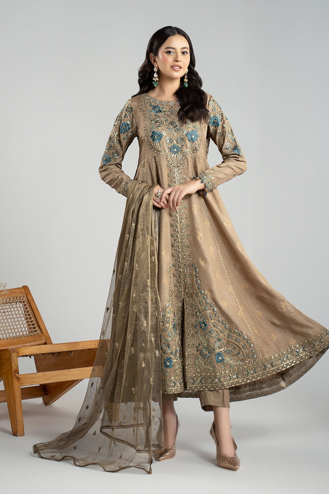 Maria B | Eid Collection 26 | 3 Piece Embroidered Raw Silk Suit - House Of Hania