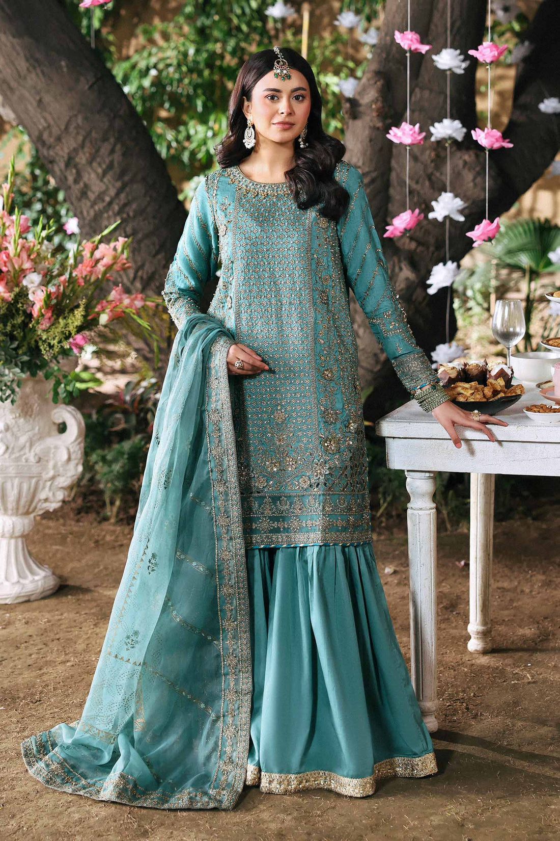 Maria B | Eid Collection 26 | 3 Piece Embroidered Raw Silk Suit - House Of Hania