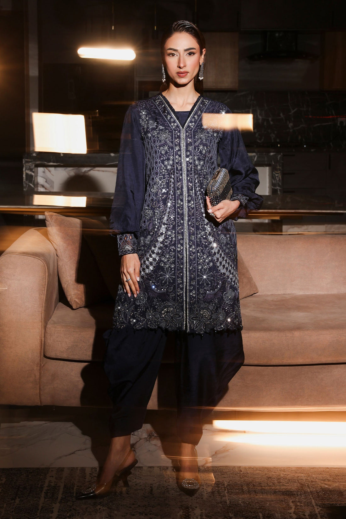 Maria B | Eid Collection 26 | 3 Piece Embroidered Raw Silk Suit - House Of Hania