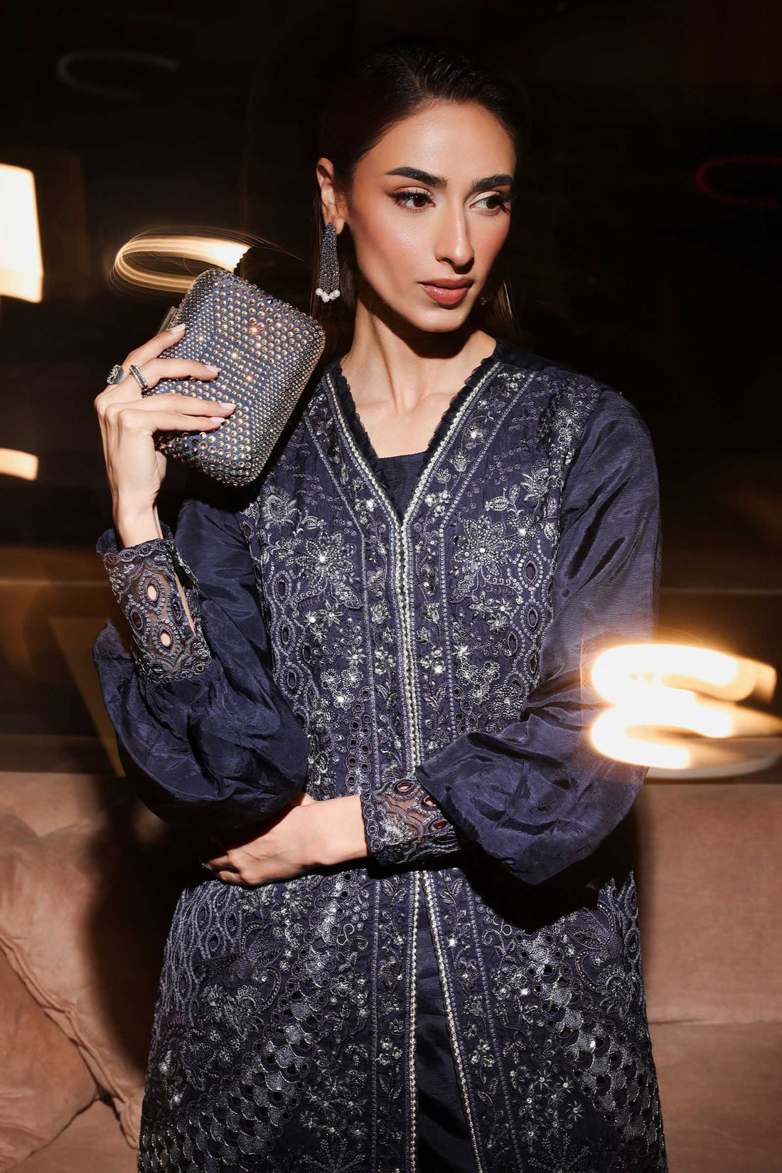 Maria B | Eid Collection 26 | 3 Piece Embroidered Raw Silk Suit - House Of Hania