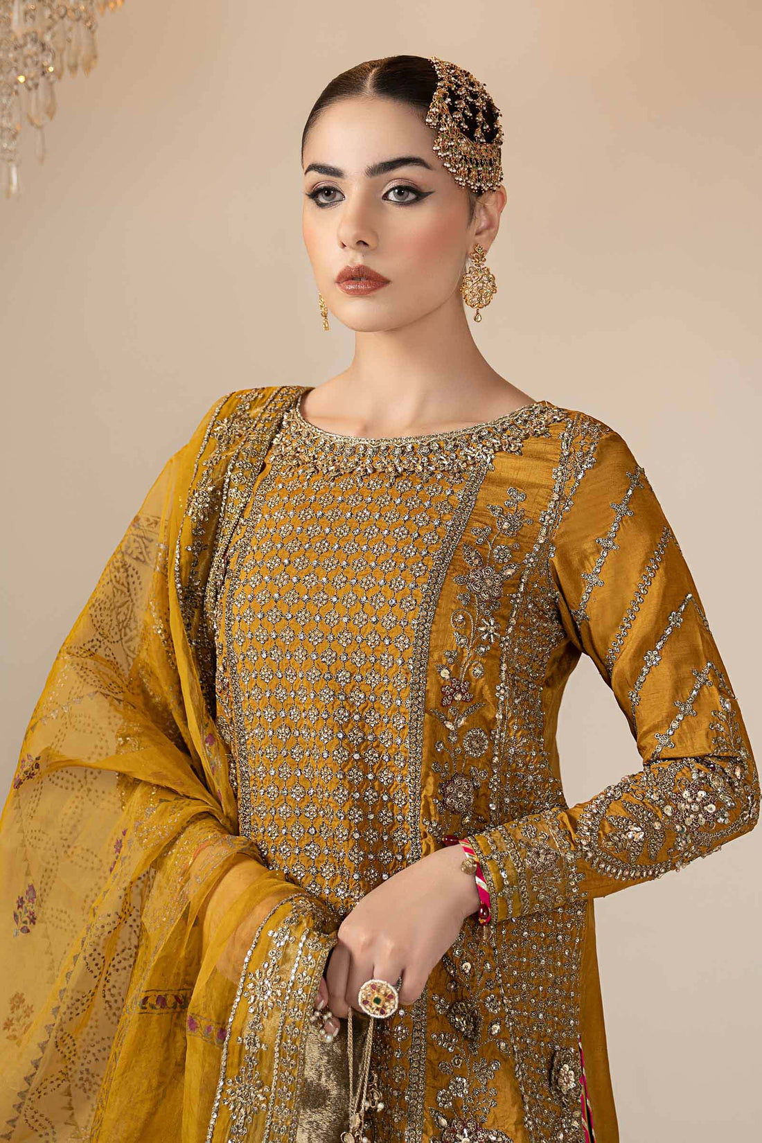 Maria B | Eid Collection 26 | 3 Piece Embroidered Raw Silk Suit - House Of Hania
