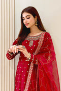 Maria B | Eid Collection 26 | 3 Piece Embroidered Raw Silk Suit - House Of Hania