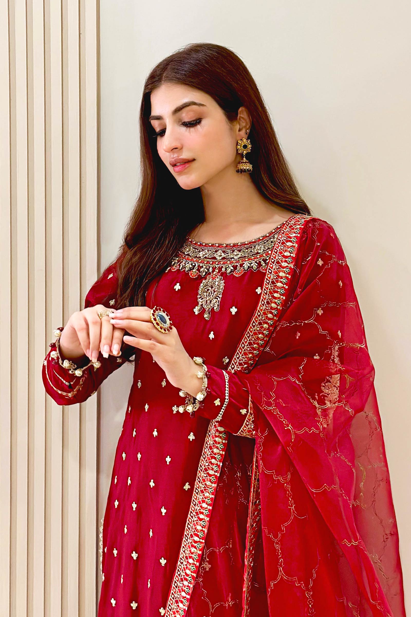 Maria B | Eid Collection 26 | 3 Piece Embroidered Raw Silk Suit - House Of Hania