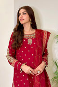 Maria B | Eid Collection 26 | 3 Piece Embroidered Raw Silk Suit - House Of Hania