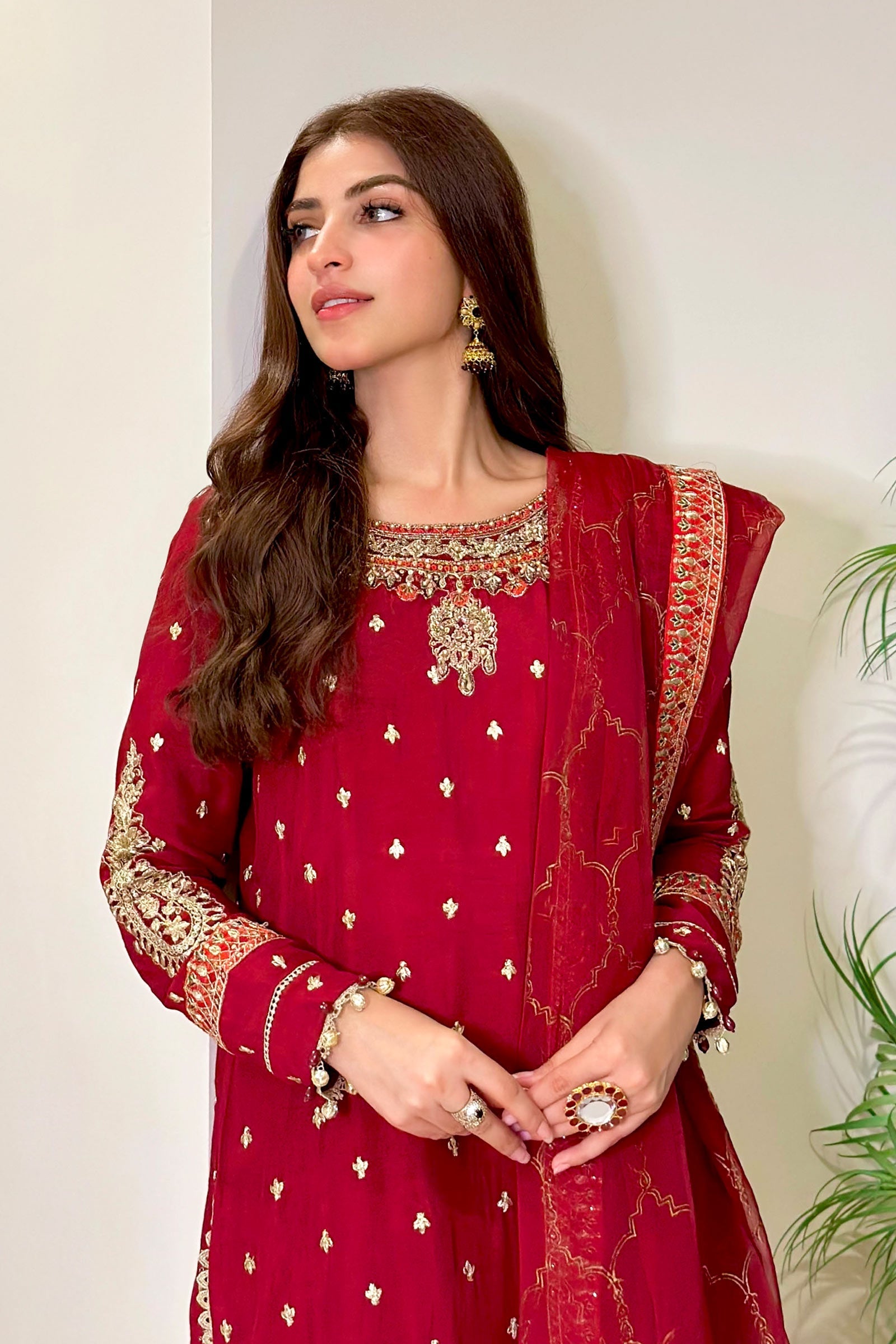 Maria B | Eid Collection 26 | 3 Piece Embroidered Raw Silk Suit - House Of Hania