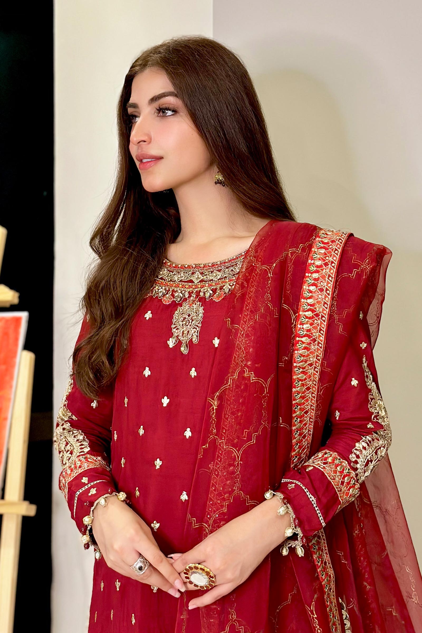 Maria B | Eid Collection 26 | 3 Piece Embroidered Raw Silk Suit - House Of Hania