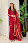 Maria B | Eid Collection 26 | 3 Piece Embroidered Raw Silk Suit - House Of Hania