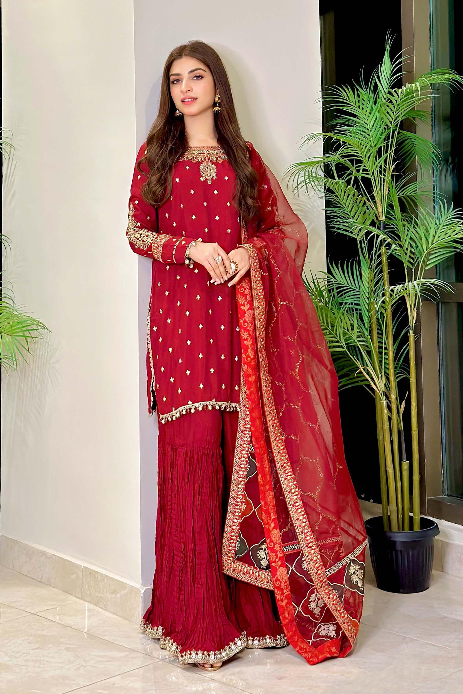 Maria B | Eid Collection 26 | 3 Piece Embroidered Raw Silk Suit - House Of Hania