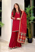 Maria B | Eid Collection 26 | 3 Piece Embroidered Raw Silk Suit - House Of Hania