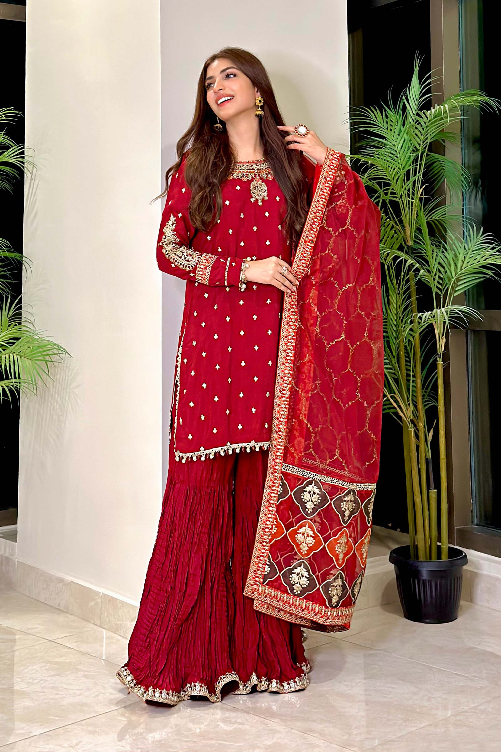 Maria B | Eid Collection 26 | 3 Piece Embroidered Raw Silk Suit - House Of Hania