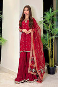 Maria B | Eid Collection 26 | 3 Piece Embroidered Raw Silk Suit - House Of Hania